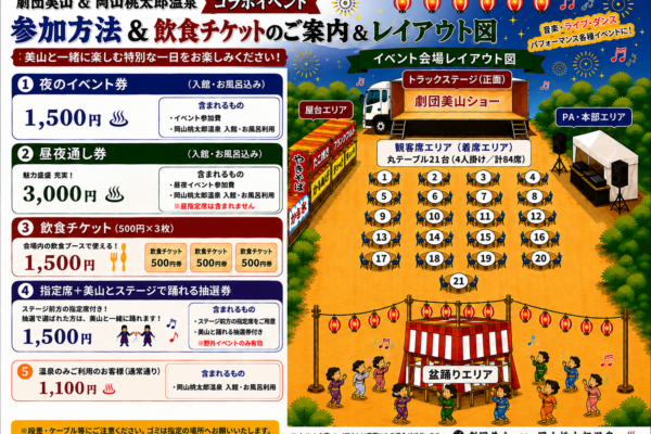 劇団美山＆岡山桃太郎温泉コラボイベントチケットのご案内